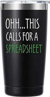 Image of Spreadsheet Themed Travel Tumbler by the company Merfefe.