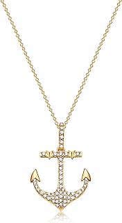 Image of Gold Opal Anchor Necklace by the company Mevecco.