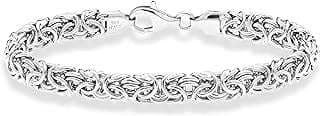 Image of Sterling Silver Byzantine Bracelet by the company Miabella Italy.