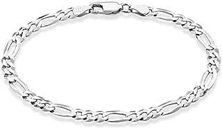 Image of Sterling Silver Figaro Bracelet by the company Miabella Italy.