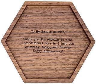 Image of Engraved Wood Ring Dish by the company MUUJEE.
