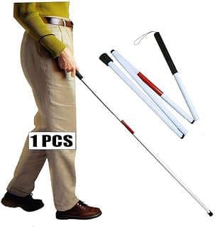 Image of White Folding Cane for Blind by the company Mybow Health.