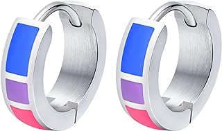 Image of Rainbow Huggie Hoop Earrings by the company Nanafast Fashion Store.