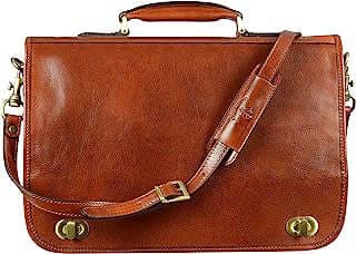 Image of Leather Briefcase for Men by the company Official Time Resistance Store.