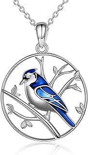Image of Blue Jay Pendant Necklace by the company ONEFINITY JEWELRY.
