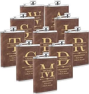 Image of Personalized Groomsmen Flasks Set by the company Pingping2021.