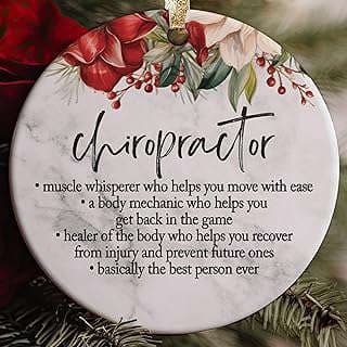 Image of Chiropractor Ceramic Christmas Ornament by the company Pink Posies & Pearls, LLC.