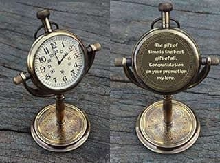 Image of Personalized Antique Desk Clock by the company PORTHO DECOR.