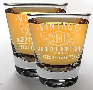 Image of Vintage Etched Shot Glasses by the company Poseidon Brands.