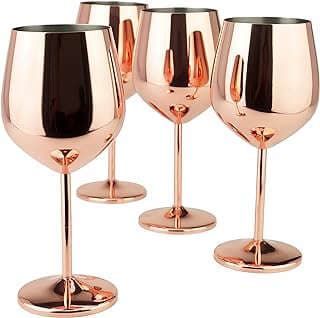 Image of Copper Stainless Steel Wine Glasses by the company PROGLOBAL.