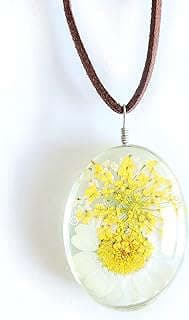 Image of Real Daisy Flower Pendant Necklace by the company Pseehee.