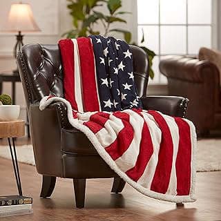Image of Patriotic Fleece Sherpa Throw Blanket by the company Purchase Corner.