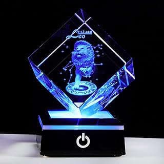 Image of Leo Zodiac Glass Figurine by the company Qianwei Crystal.