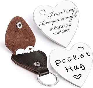 Image of Leather Pocket Hug Keychain by the company QUNRWE.