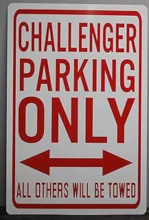 Image of Metal Challenger Parking Sign by the company Race City Retro LLC.