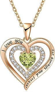 Image of Birthstone Heart Pendant Necklace by the company RED BEE.