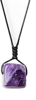 Image of Amethyst Square Pendant Necklace by the company Runyangshi.