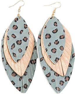 Image of Leather Leaf Statement Earrings by the company ShuaiGe2022.