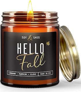 Image of Autumn Scented Candle by the company Soy and Sass.