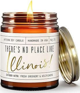 Image of Illinois Themed Scented Candle by the company Soy and Sass.