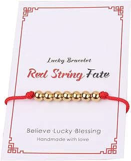 Image of Red String Beads Bracelet by the company S.R.BEAUTY JEWELRY.