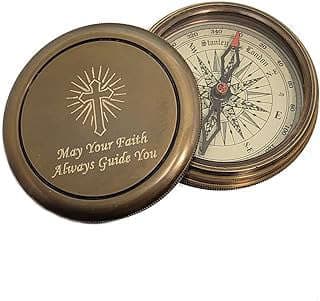 Image of Engraved Personalized Brass Compass by the company Stanley London.