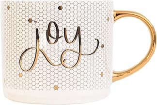 Image of Joy Tile Gold Handle Mug by the company Sweet Water Decor.