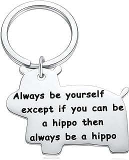 Image of Hippo Themed Inspirational Keychain by the company SweetSea.