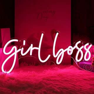 Image of Pink Neon Girl Boss Sign by the company SYL HOME.