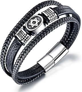 Image of Magen Star Leather Bracelet by the company TEMICO Store.