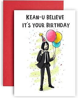 Image of Keanu Reeves Birthday Card by the company The Brilliant SOUK USA.