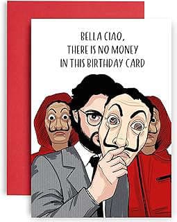 Image of Money Heist Birthday Card by the company The Brilliant SOUK USA.