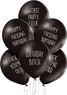 Image of Offensive Birthday Balloons Pack by the company The Horrible Party Store.