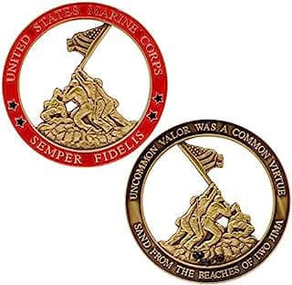 Image of Iwo Jima USMC Challenge Coin by the company The Military Gift Shop.