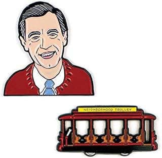 Image of Mister Rogers Trolley Pin Set by the company The Unemployed Philosophers Guild.