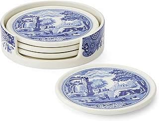 Image of Blue Italian Ceramic Coasters by the company thePruneDanish.