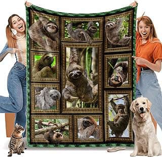 Image of Sloth Themed Flannel Blanket by the company TIMHUA.