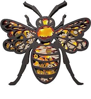 Image of Wooden Bee Carved Night Light by the company Tivisiy.