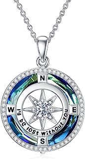 Image of Silver Compass Necklace by the company TOUPOP-Jewelry.
