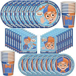 Image of Blippi Birthday Party Supplies by the company Treasures Gifted.