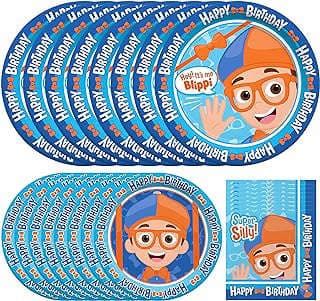 Image of Blippi Themed Party Supplies by the company Treasures Gifted.