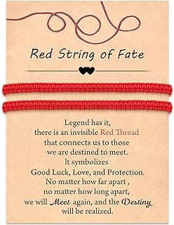 Image of Matching Red String Bracelets by the company TS JEWELRY.