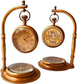 Image of Brass Table Clock Compass by the company US CRAFT.