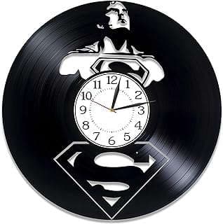 Image of Superhero Vinyl Record Clock by the company VolodymyrGifts.