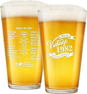 Image of Vintage 1982 Beer Glass by the company wenshuizepeng.