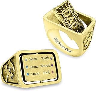 Image of Custom Engraved Dad Ring by the company Wesjewelry.