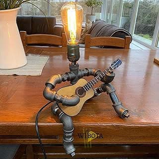 Image of Steampunk Guitar Table Lamp by the company WIBOTA.