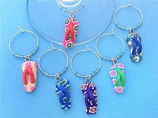 Image of Beach Themed Wine Charms by the company Wine Wife Happy Life.