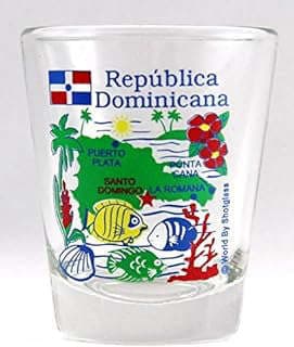 Image of Dominican Republic Map Shot Glass by the company World By Shotglass.