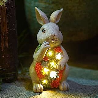 Image of Solar Bunny Garden Statue by the company Yeemore home.